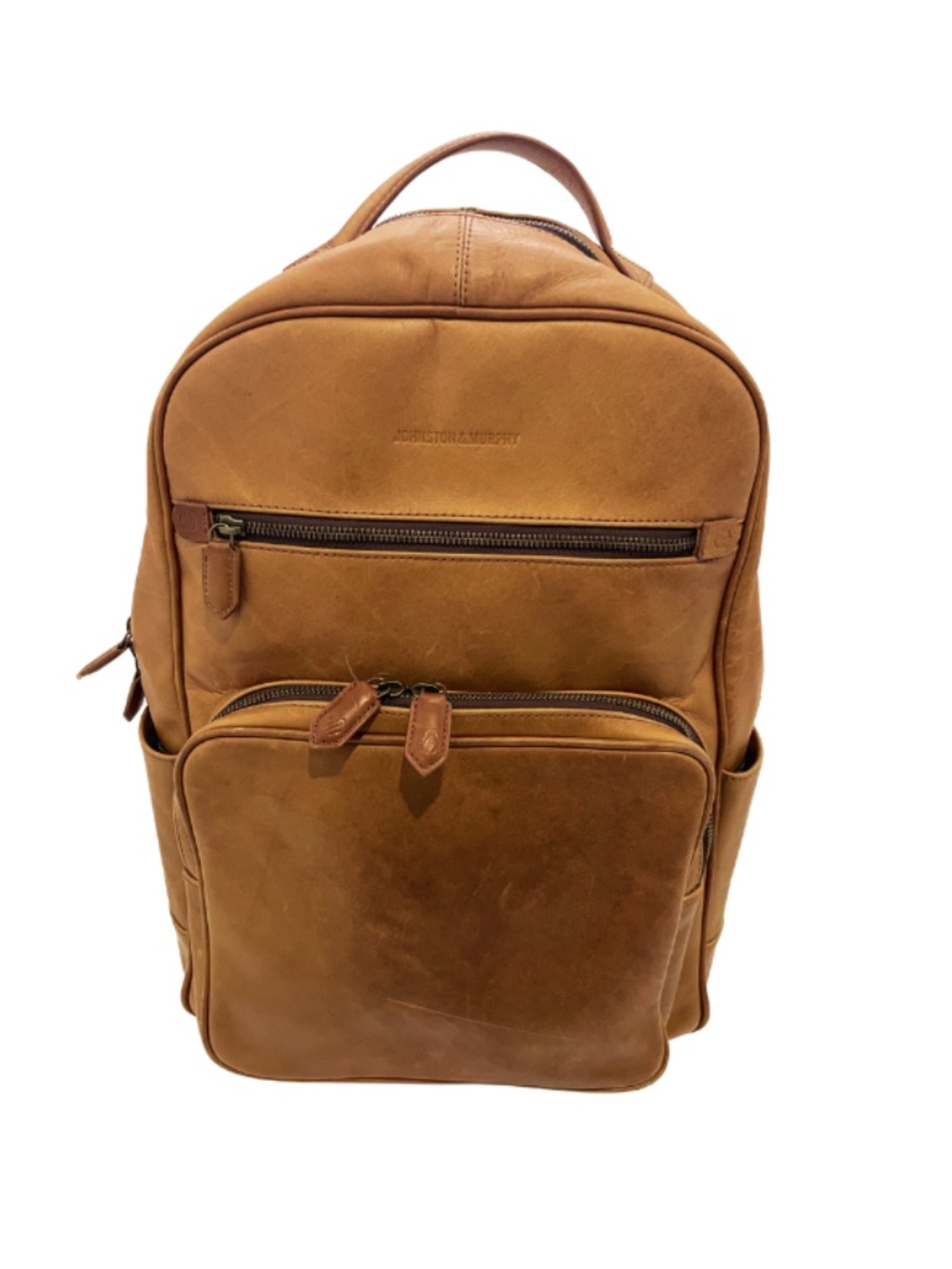 Johnston & Murphy Unisex Rhodes Backpack in Tan Full Grain Leather